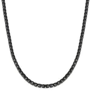 Giani Bernini Black Spinel Tennis Necklace in Ruthenium Plated 925 SS NWT✨️